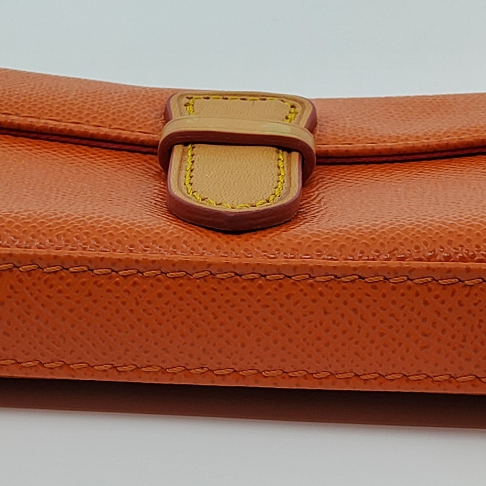 Dooney & Bourke Orange Leather Wallet with Tan Tab - Picture 9 of 12